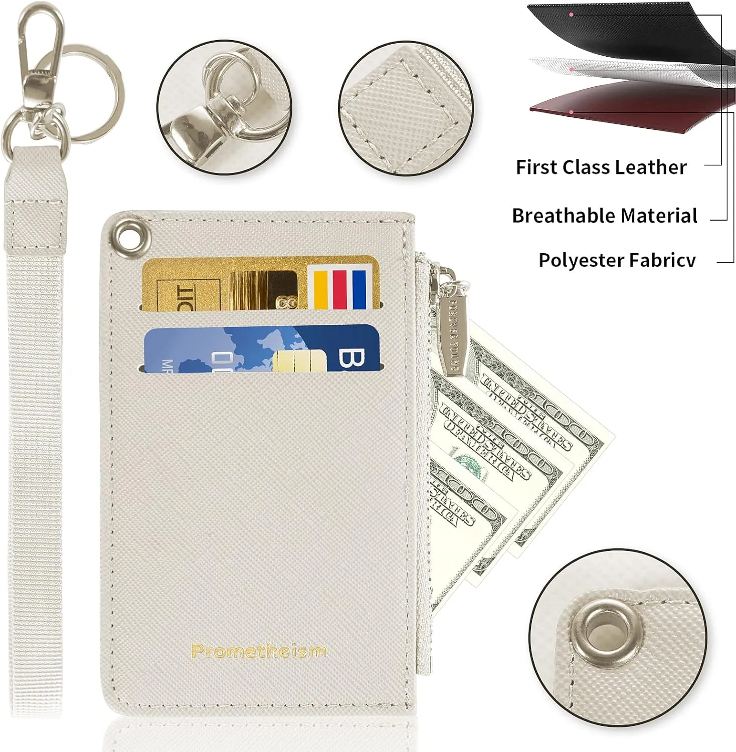 Small Wallets for Women Slim Leather Card Case Holder Wallet Coin Change Purse with Keychain
