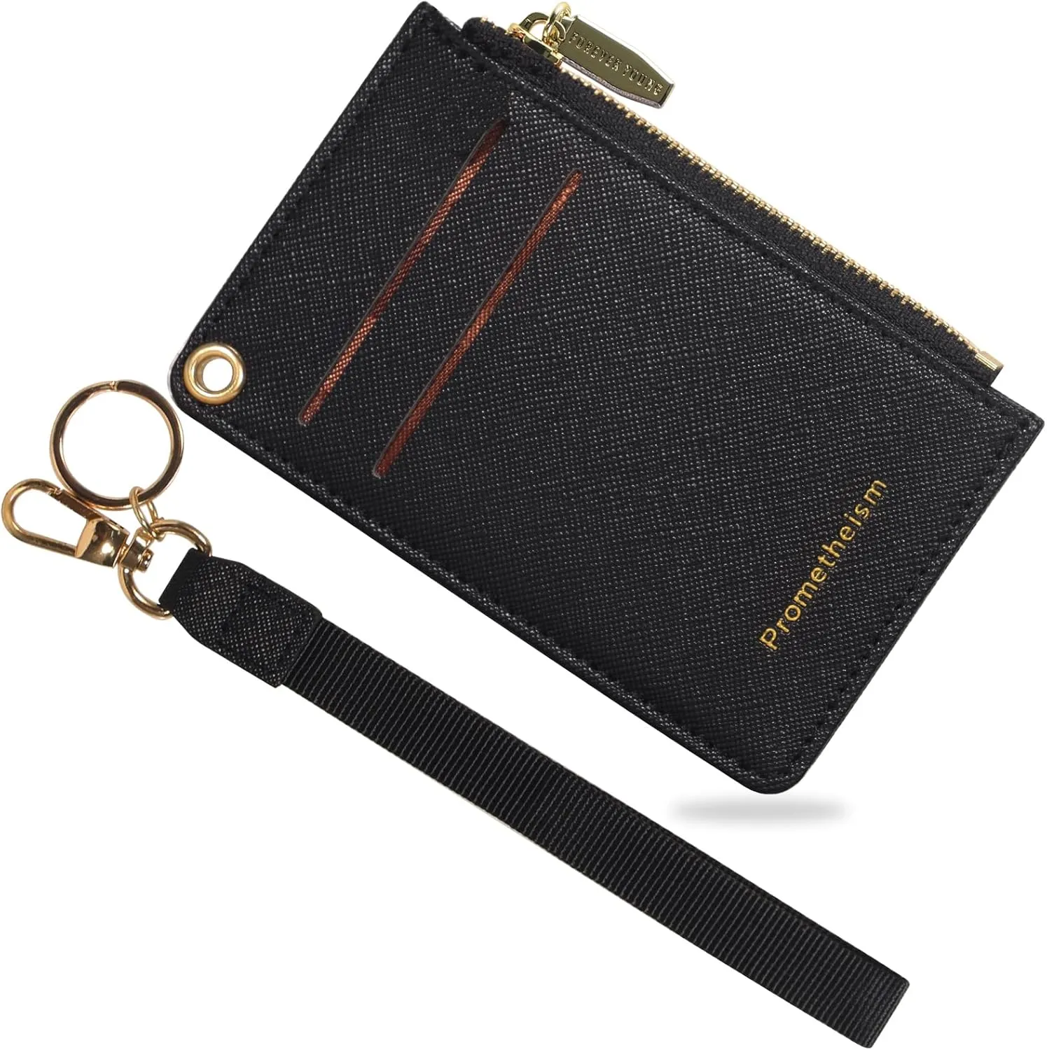Small Wallets for Women Slim Leather Card Case Holder Wallet Coin Change Purse with Keychain