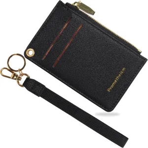 Small Wallets for Women Slim Leather Card Case Holder Wallet Coin Change Purse with Keychain