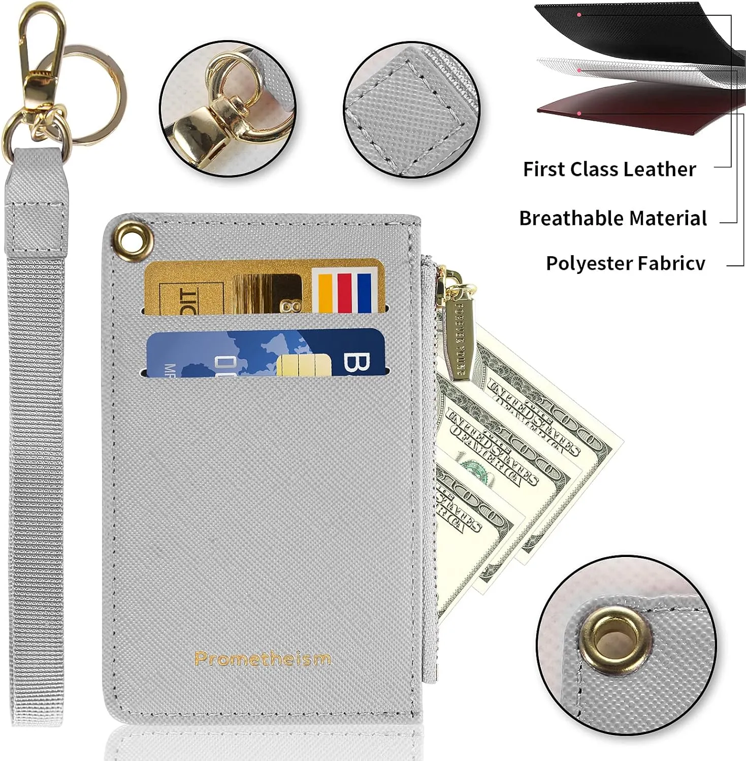 Small Wallets for Women Slim Leather Card Case Holder Wallet Coin Change Purse with Keychain
