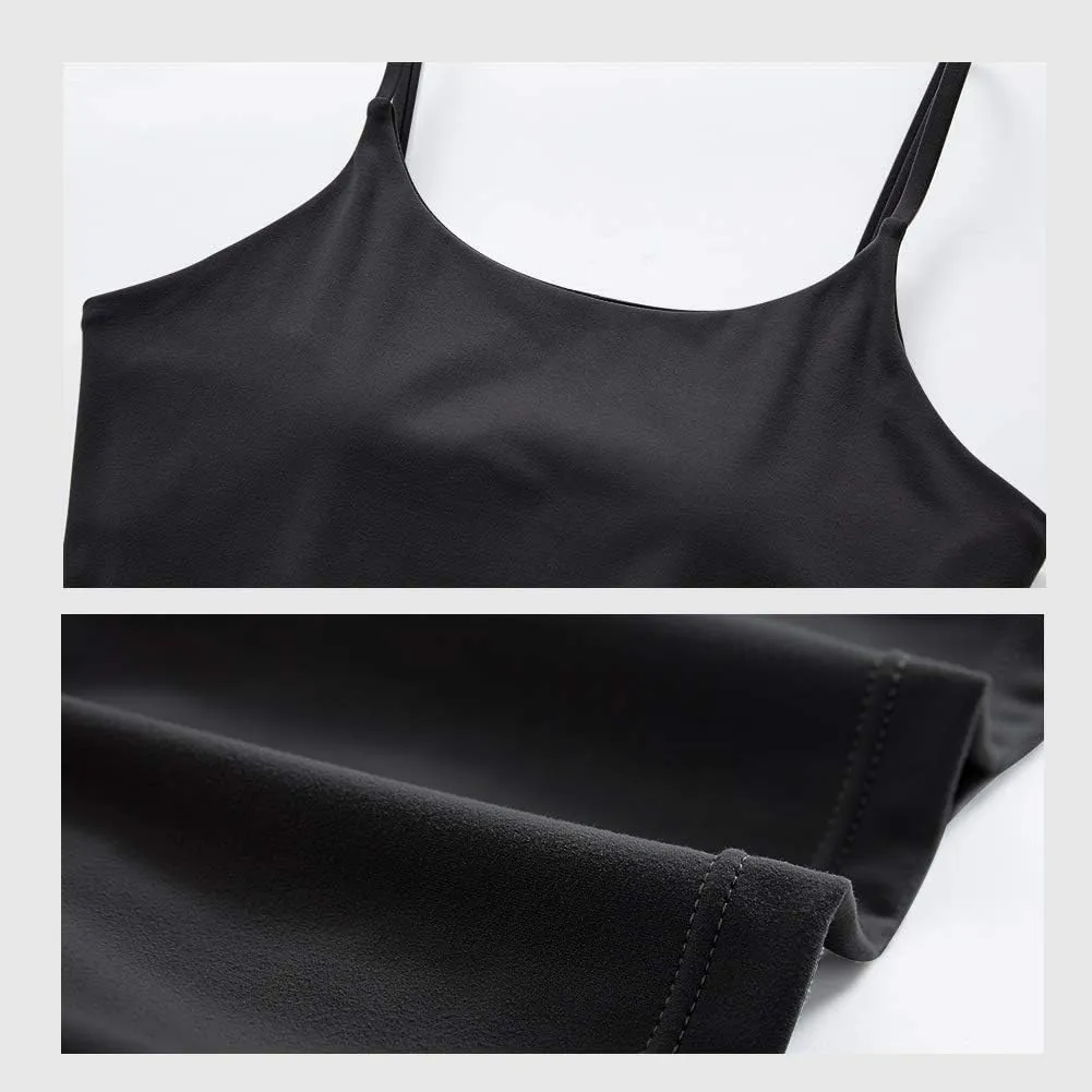 Stelle Longline Sports Bra for Women Wirefree Padded Yoga Bras Tank Tops Fitness Workout Running Top