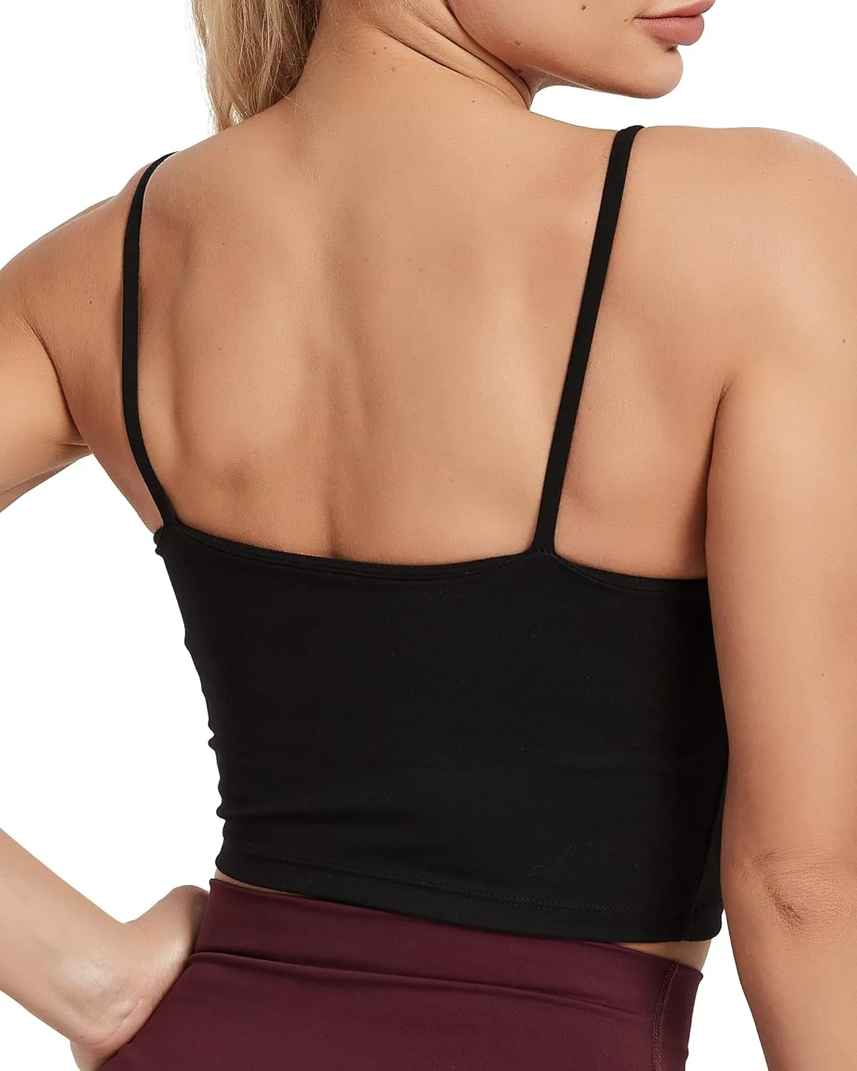 Stelle Longline Sports Bra for Women Wirefree Padded Yoga Bras Tank Tops Fitness Workout Running Top