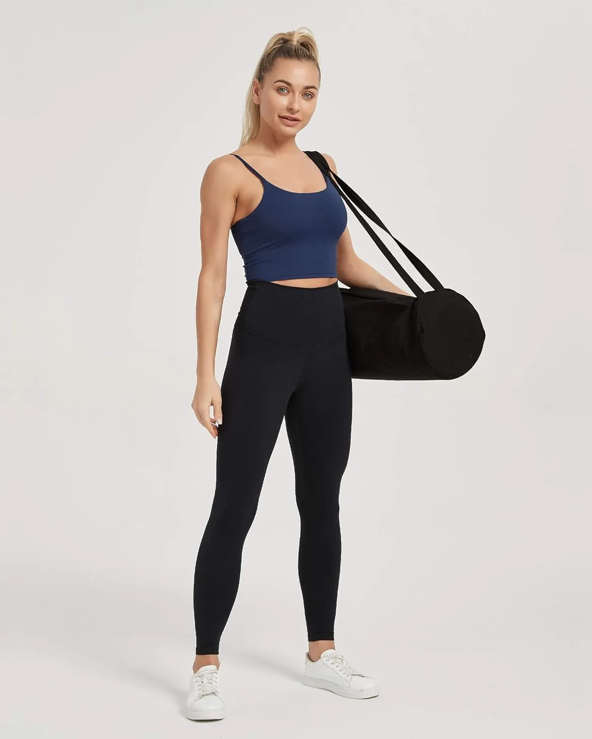 Stelle Longline Sports Bra for Women Wirefree Padded Yoga Bras Tank Tops Fitness Workout Running Top