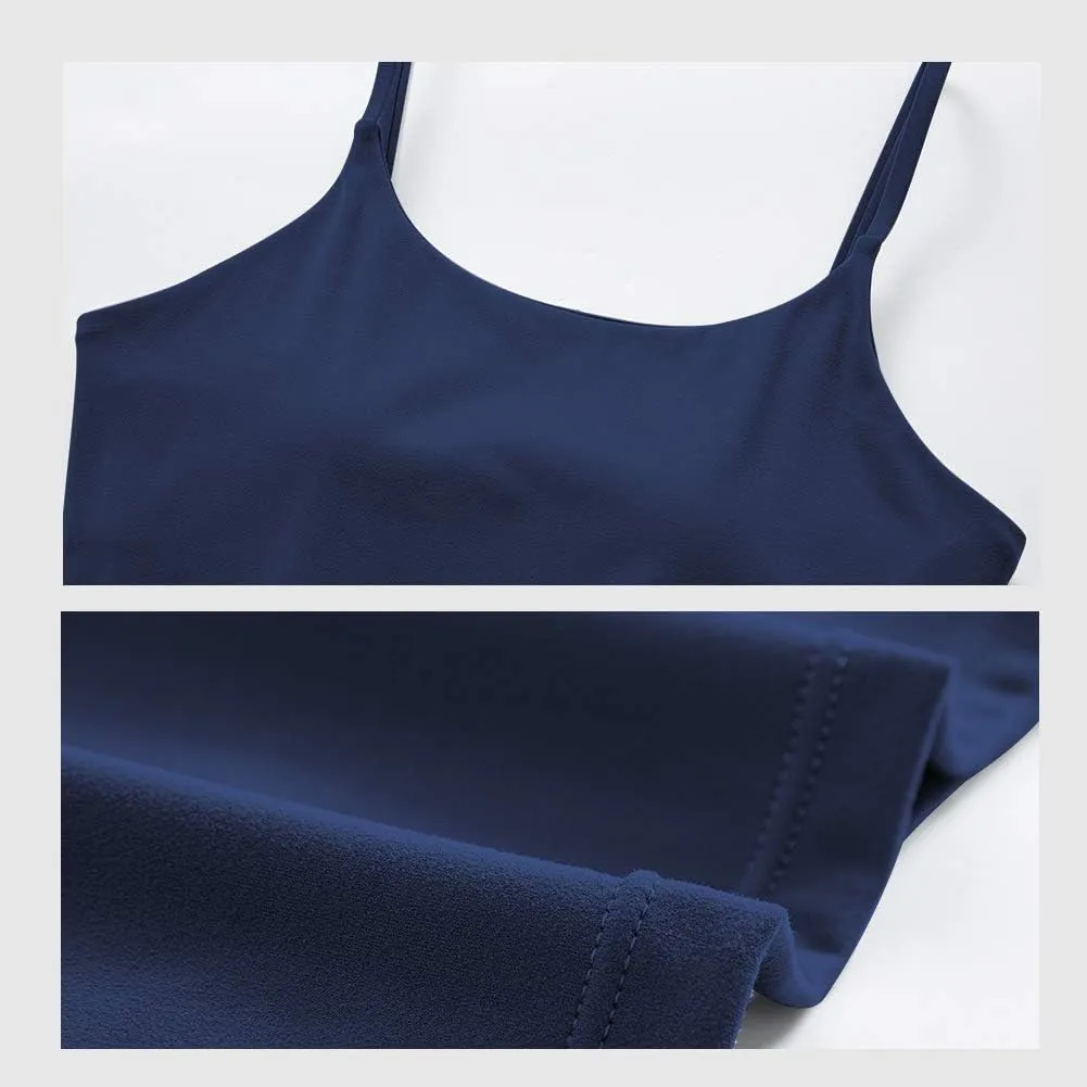 Stelle Longline Sports Bra for Women Wirefree Padded Yoga Bras Tank Tops Fitness Workout Running Top