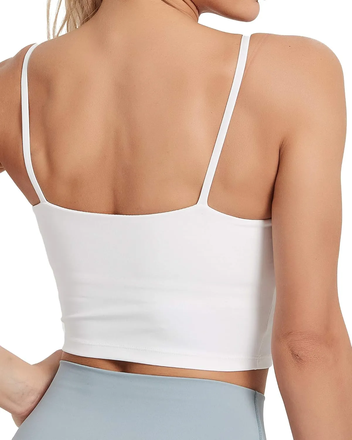 Stelle Longline Sports Bra for Women Wirefree Padded Yoga Bras Tank Tops Fitness Workout Running Top