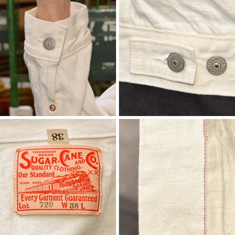 SUGAR CANE "SC15720" 13oz. White Denim Jacket 1953 Model