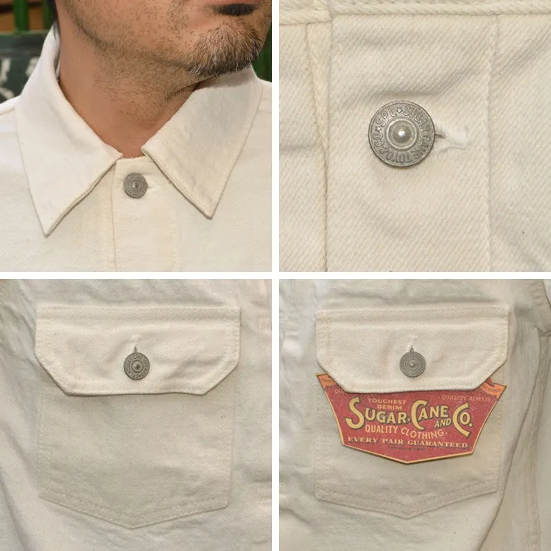 SUGAR CANE "SC15720" 13oz. White Denim Jacket 1953 Model