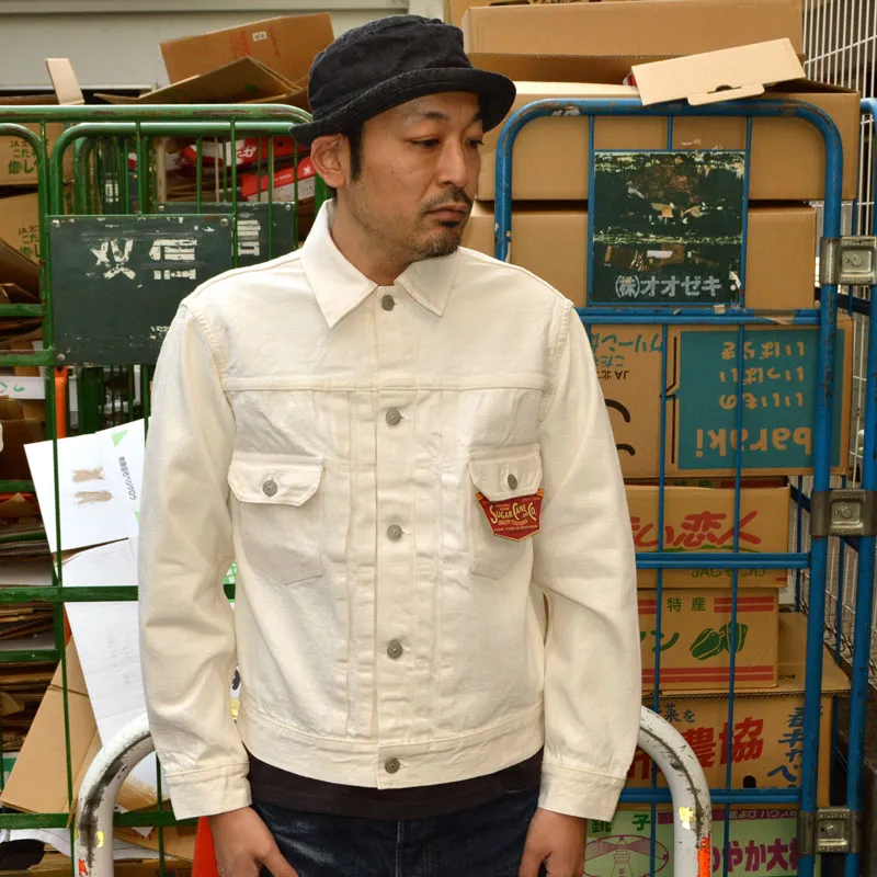 SUGAR CANE "SC15720" 13oz. White Denim Jacket 1953 Model