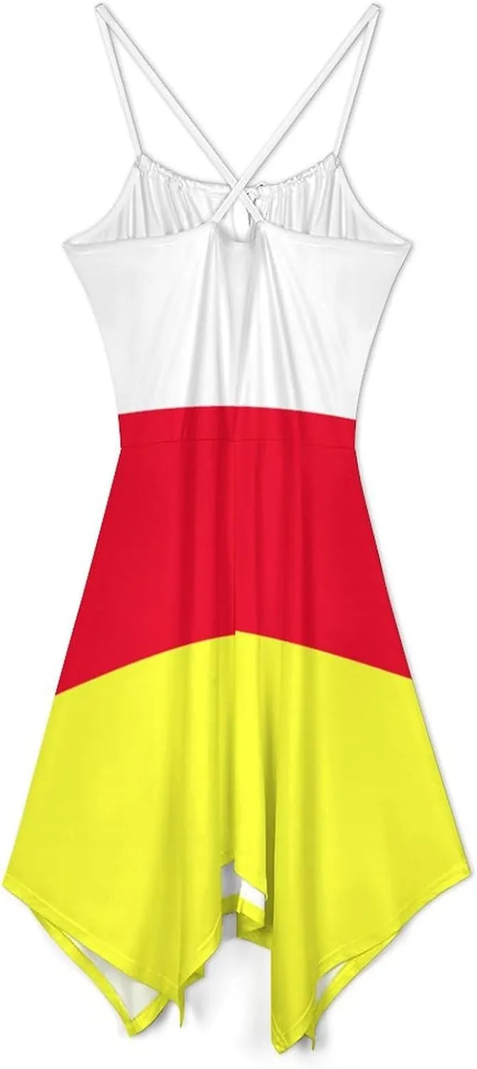 Summer Dresses for Women Northern Mari-ana Lslands Flag Camisole Dress Casual Loose Beach Dresses