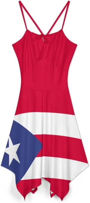 Summer Dresses for Women Northern Mari-ana Lslands Flag Camisole Dress Casual Loose Beach Dresses