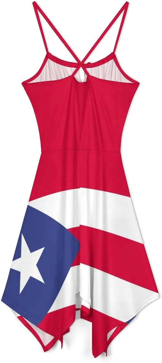 Summer Dresses for Women Northern Mari-ana Lslands Flag Camisole Dress Casual Loose Beach Dresses