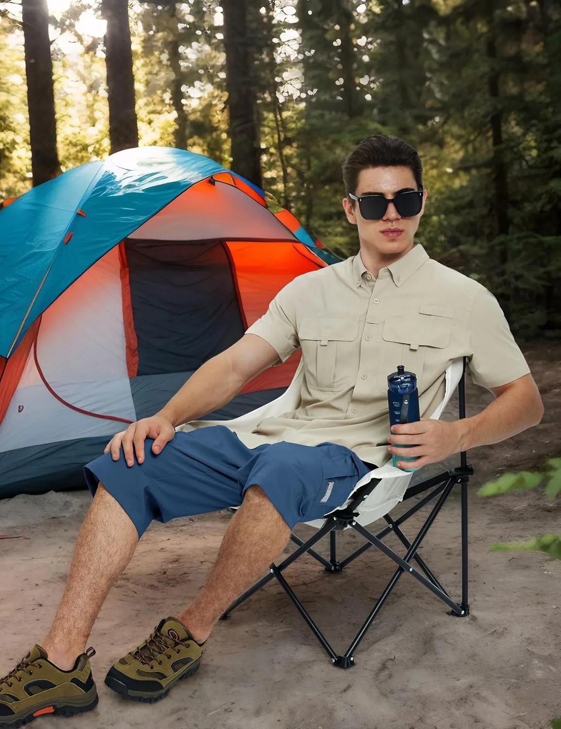 TACVASEN Men's Capri Pants Cargo Long Shorts Quick Dry Lightweight 3/4 Pants Below Knee Summer Hiking Work