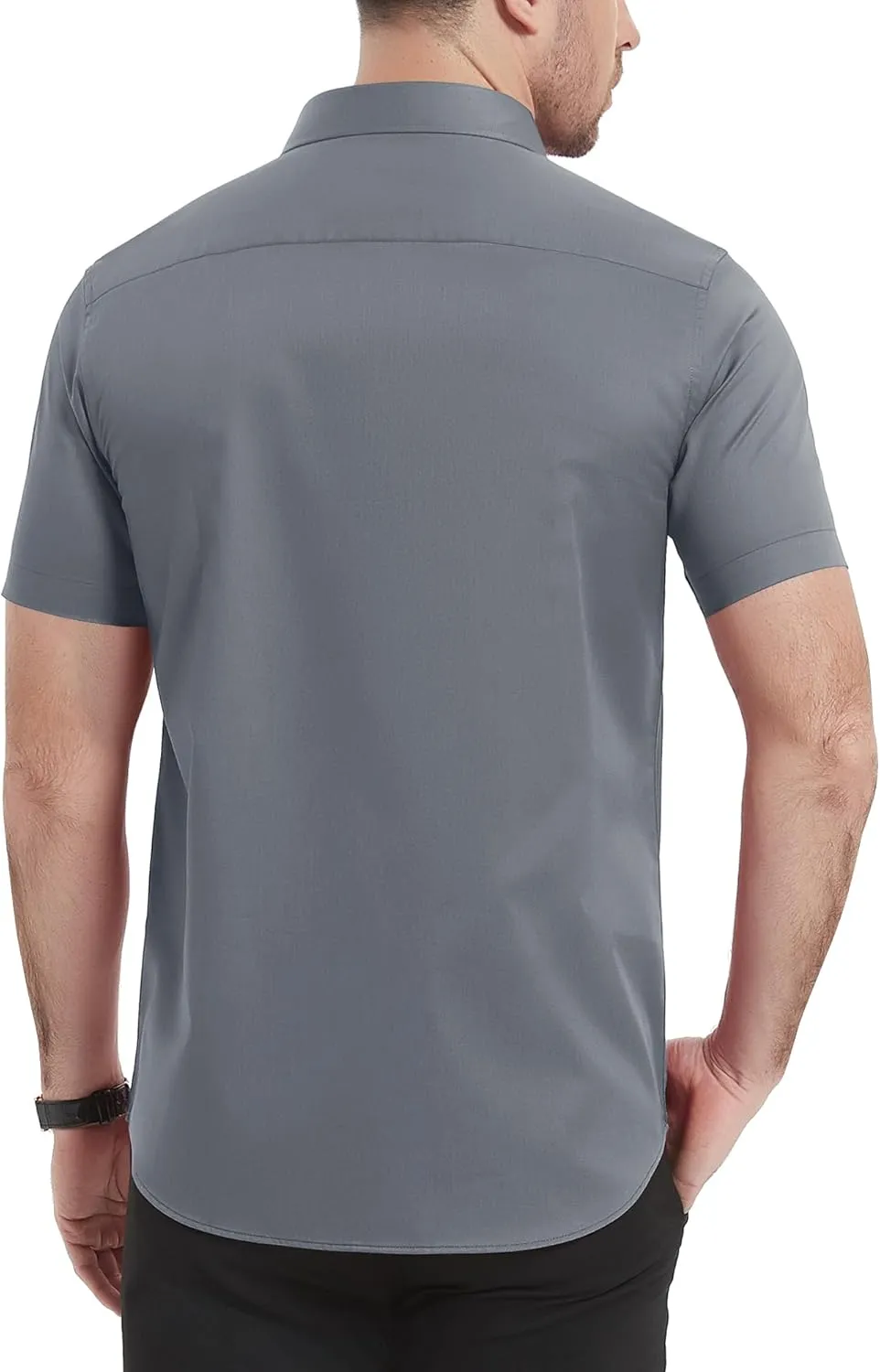 TACVASEN Men's Dress Shirts Button Up Short Sleeve with Chest Pocket Cotton Shirt for Summer Casual Regular Fit