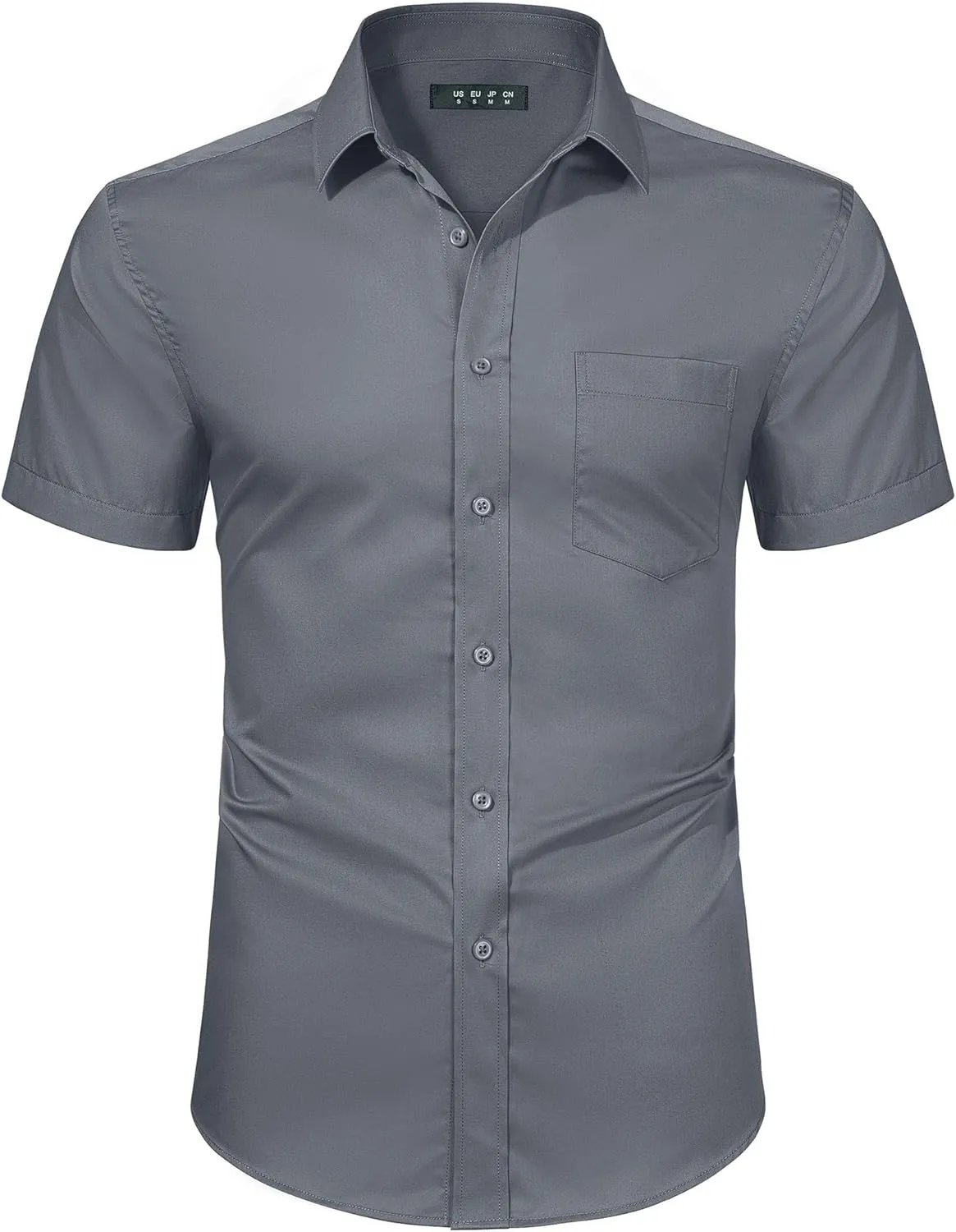 TACVASEN Men's Dress Shirts Button Up Short Sleeve with Chest Pocket Cotton Shirt for Summer Casual Regular Fit