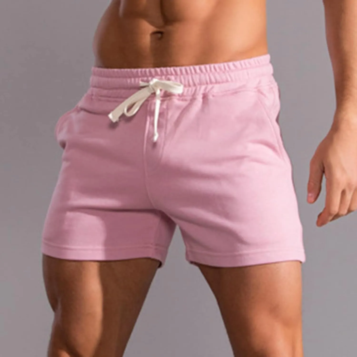 Thatrich Men's 3" Shorts Workout Running Short Lightweight Cotton Trunks Slim Fit Casual Summer Beach Outfits SweatShorts