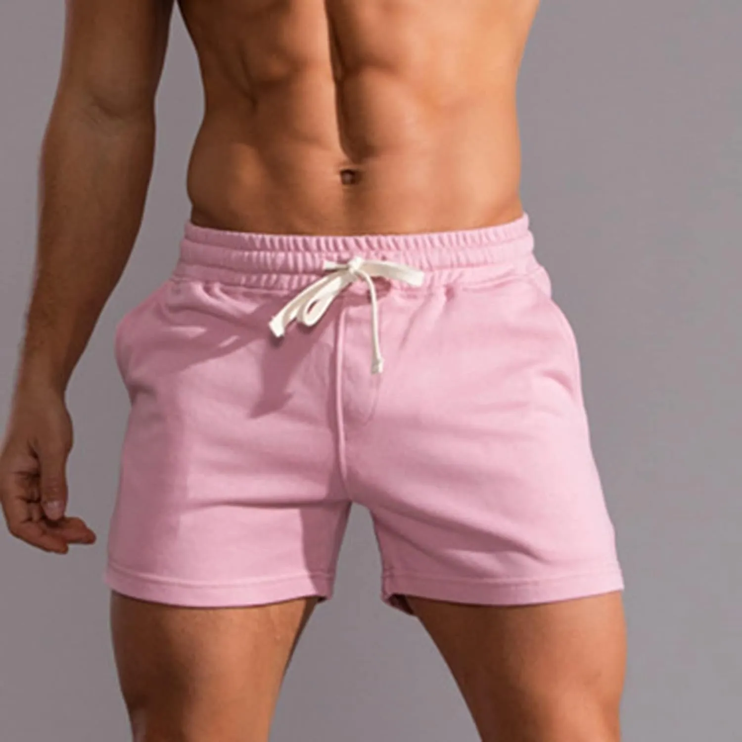 Thatrich Men's 3" Shorts Workout Running Short Lightweight Cotton Trunks Slim Fit Casual Summer Beach Outfits SweatShorts