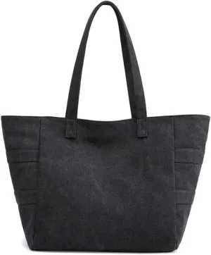 Tote Retro Reusable Satchel Commuter Purse for Women Work Canvas Shoulder Large Capacity Cloth Hobo Handbag