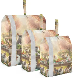 Travel Packing Bags Bunnies Easter Party 3 Set Packing Cubes Luggage Packing Organizers