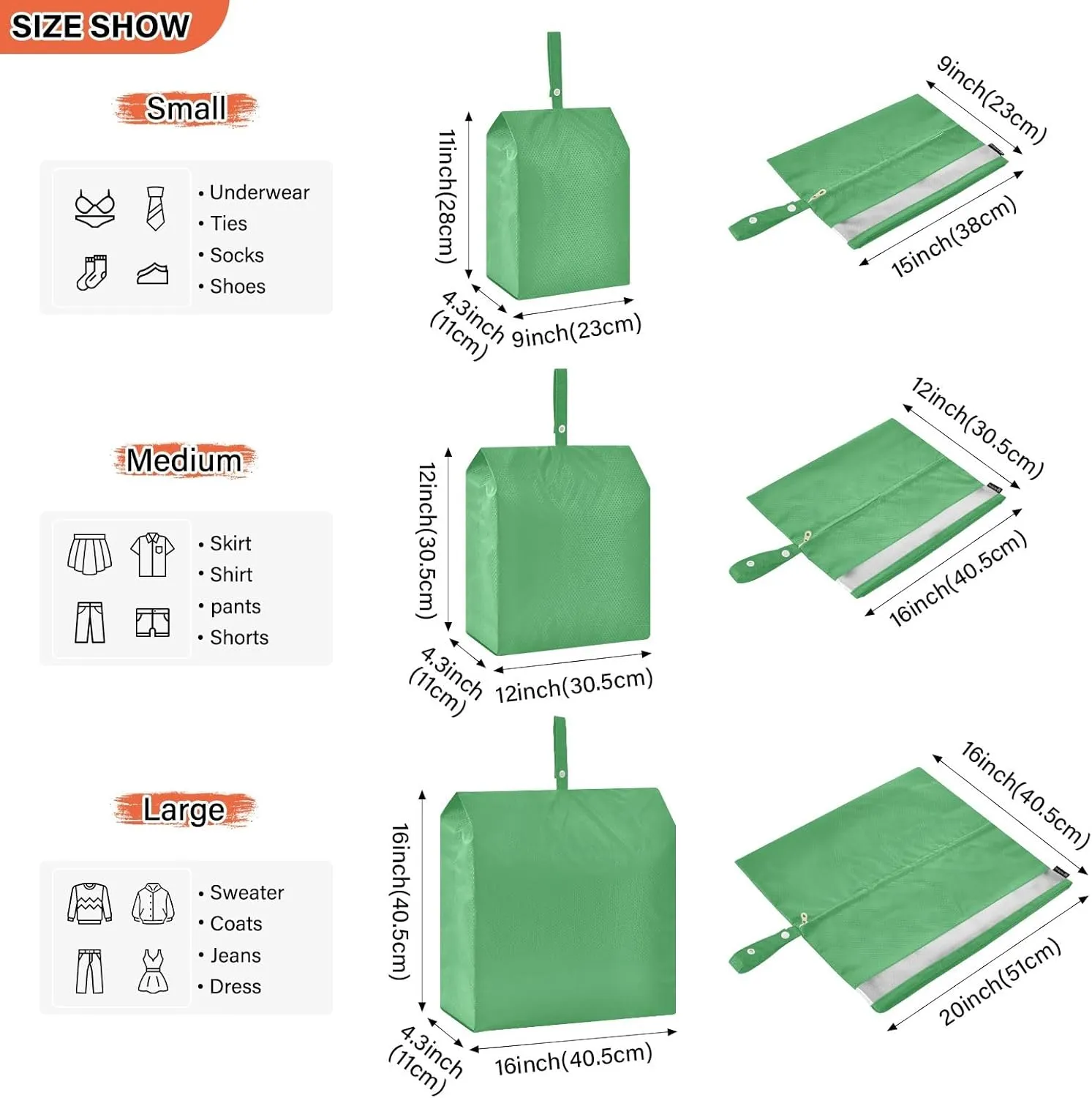 Travel Packing Organizers Clover Green 3 Set Packing Cubes for Suitcases Luggage Packing Organizers