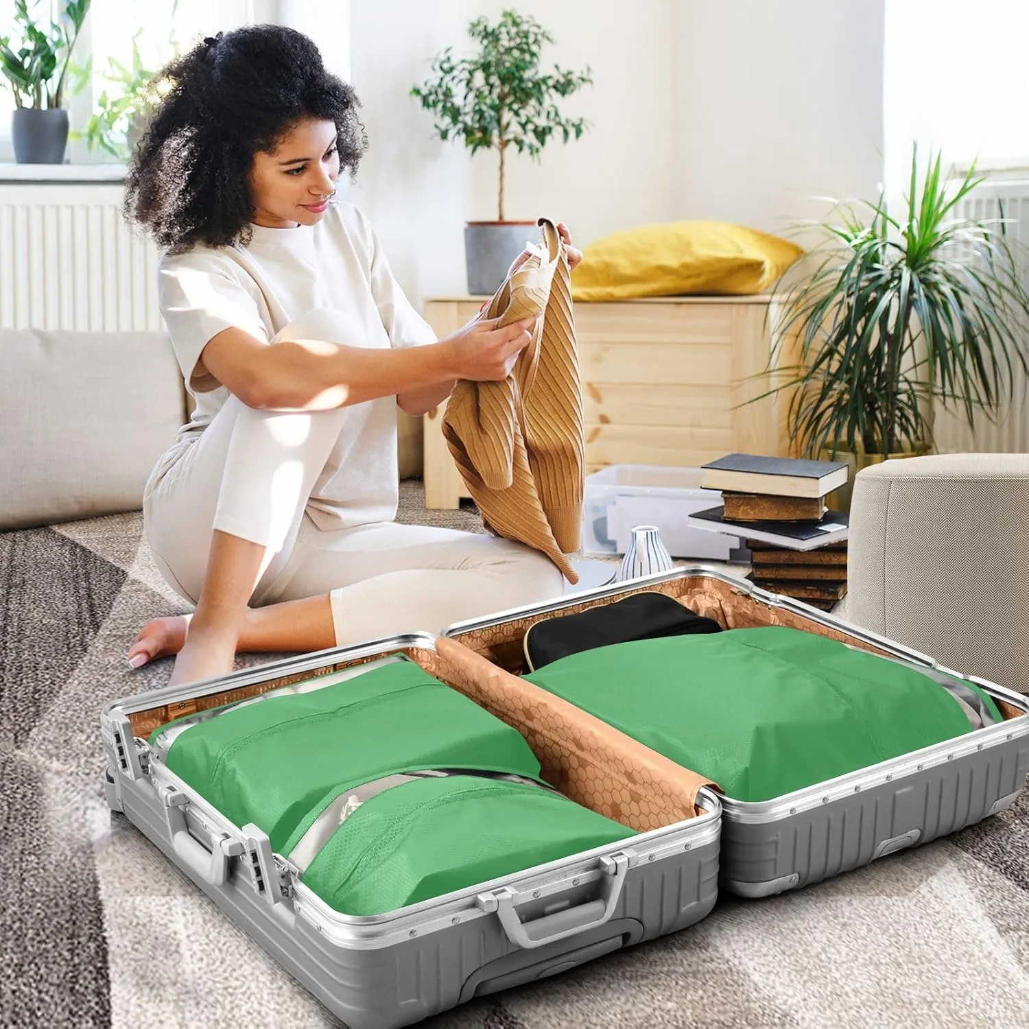 Travel Packing Organizers Clover Green 3 Set Packing Cubes for Suitcases Luggage Packing Organizers