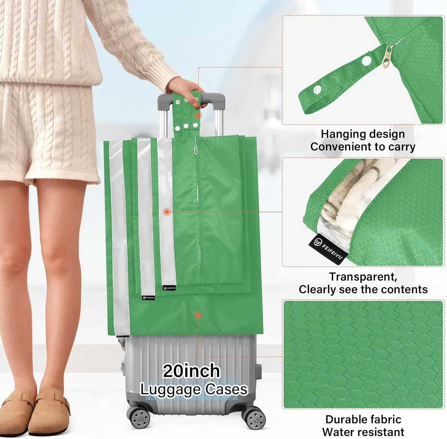 Travel Packing Organizers Clover Green 3 Set Packing Cubes for Suitcases Luggage Packing Organizers