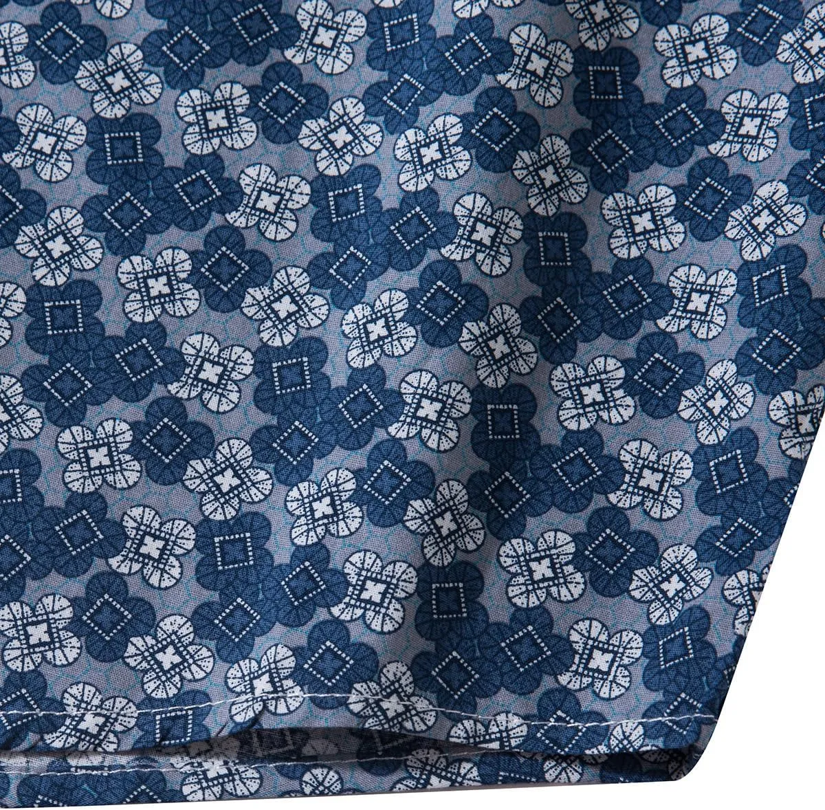 TUNEVUSE Mens Long Sleeve Floral Dress Shirt Flowered Pattern Print Button Down Shirts Cotton
