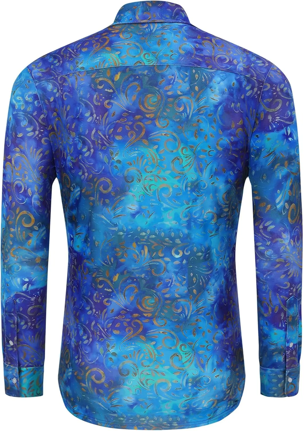 TURETRENDY Men's Paisley Floral Dress Shirt Long Sleeve Slim Fit Button Down Shirts for Prom Wedding Party