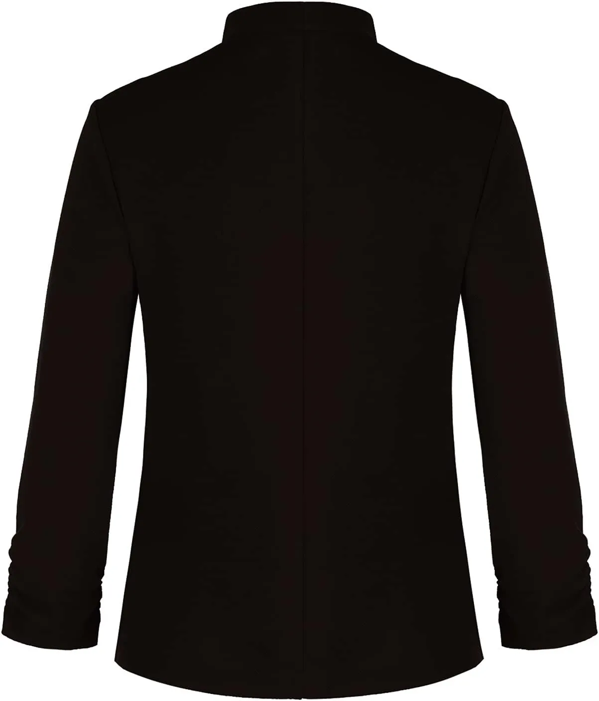 Unifizz Women's Collarless 3/4 Sleeve Lightweight Blazer Slim Work Office Business Jacket
