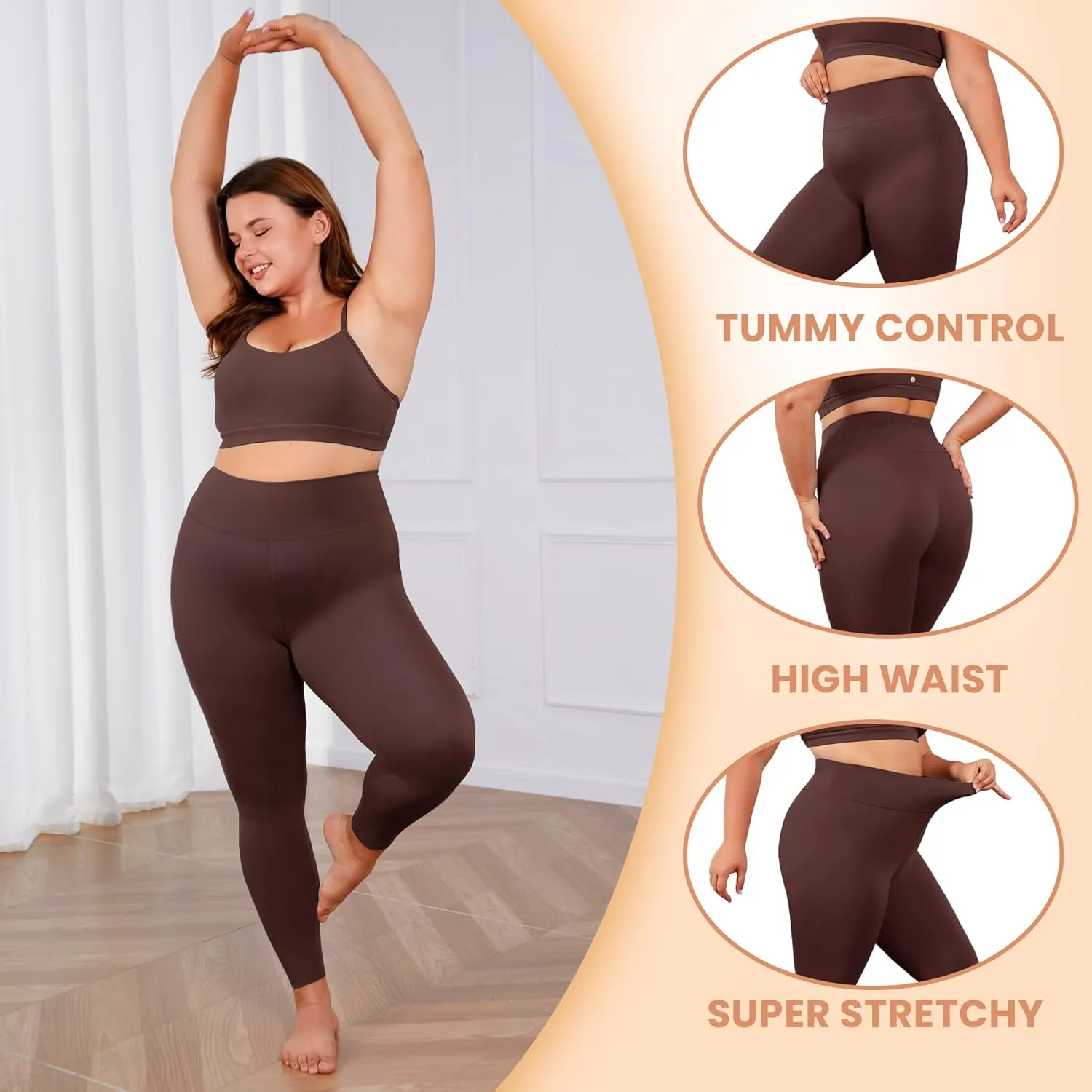 VALANDY Creamlush Plus Size Leggings for Women-High Waisted Tummy Control Buttery Soft Yoga Pants