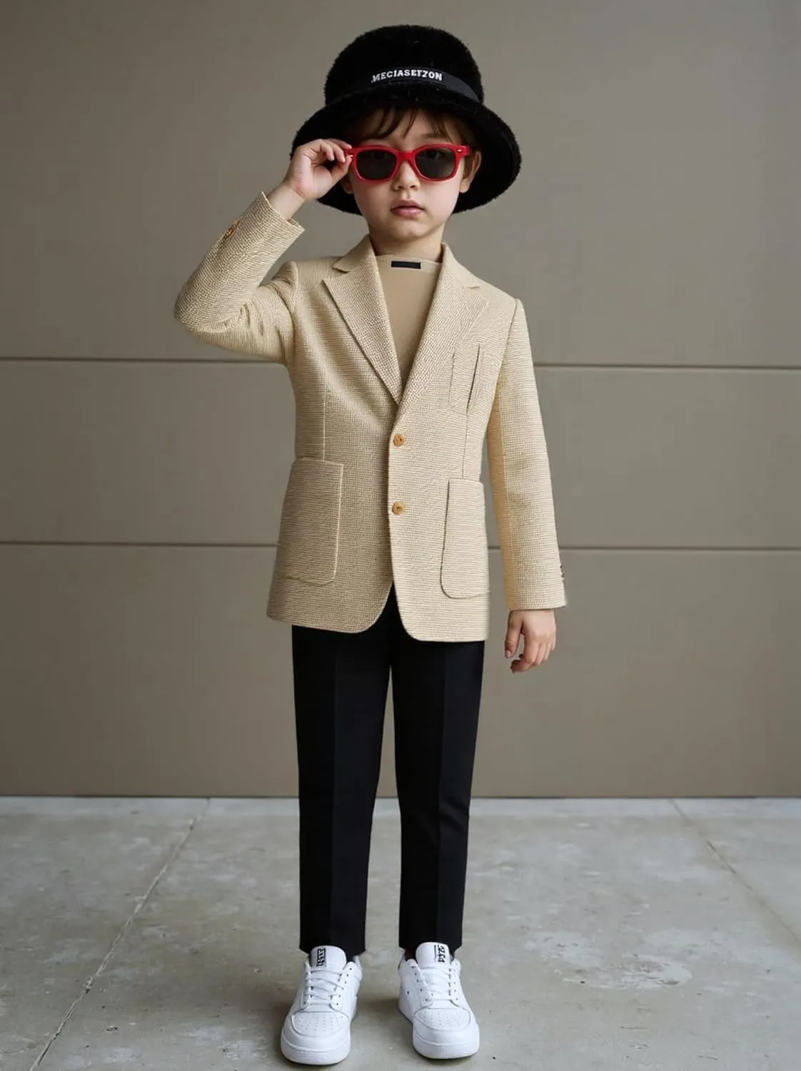 Visaccy Kids Blazers for Boys Slim Fit Suit Blazer Boy Formal Single Breasted Closure School Jacket