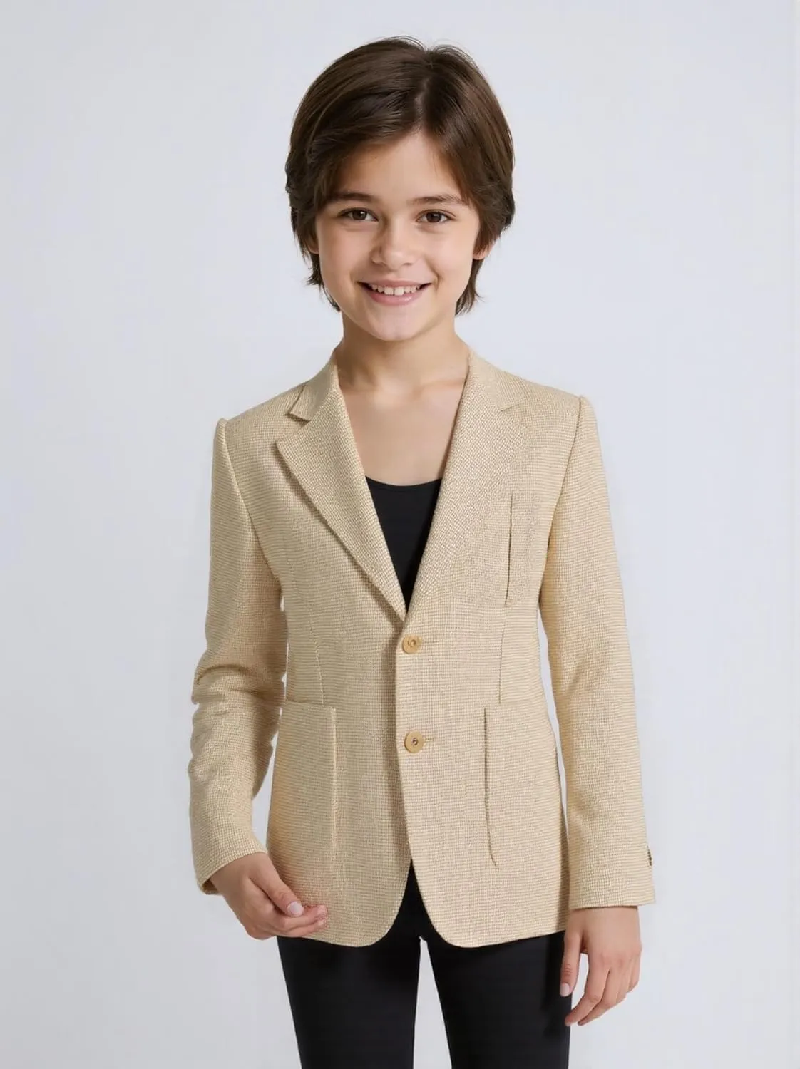 Visaccy Kids Blazers for Boys Slim Fit Suit Blazer Boy Formal Single Breasted Closure School Jacket