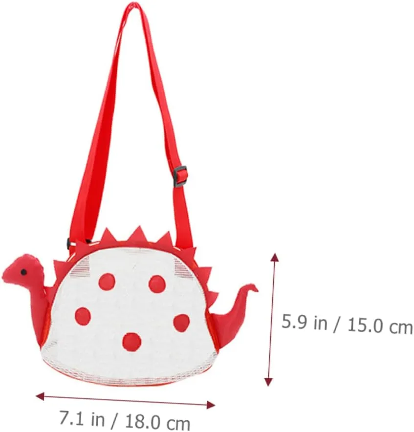 VOSAREA Dinosaur Mesh Beach Bag for Portable Sand Storage Bag Lightweight and Quick Dry Design for Beach Essentials for Collecting Seashells and Treasures