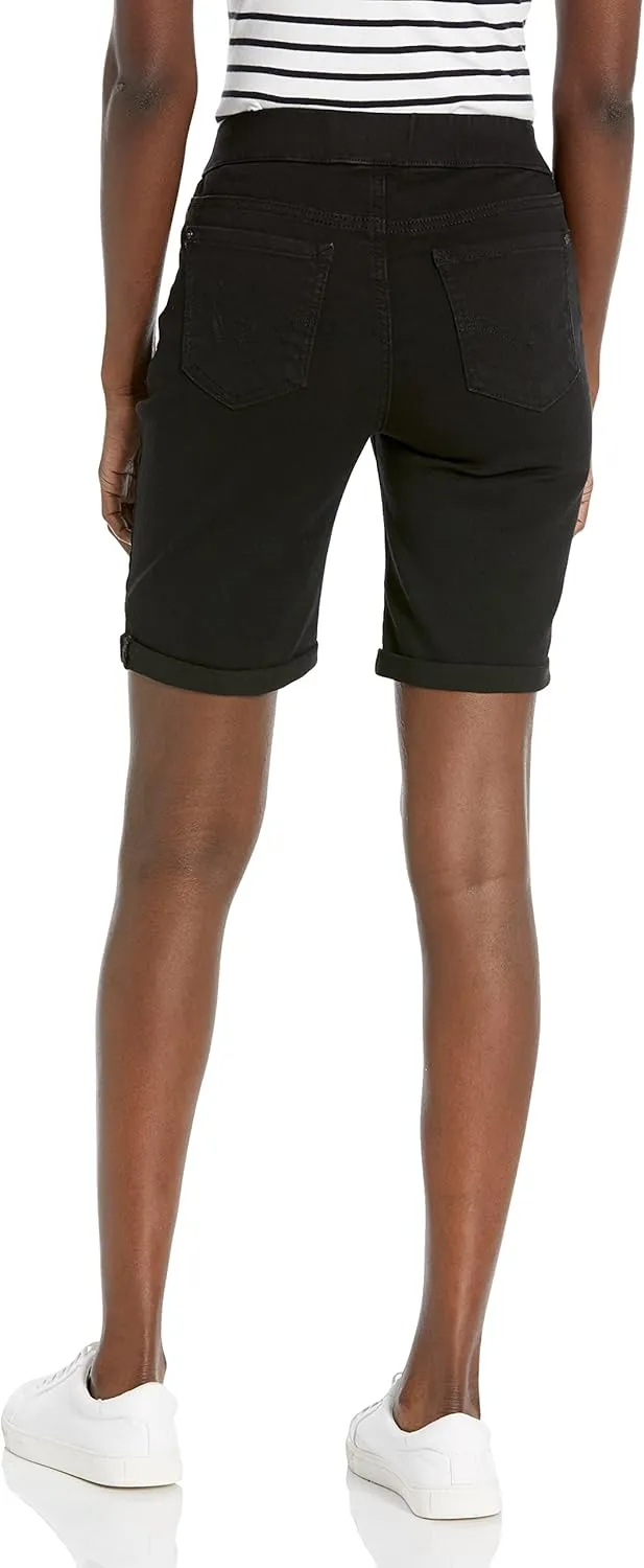 WallFlower Women's Pull On Bermuda Denim Shorts 9" High-Rise Insta Soft Juniors