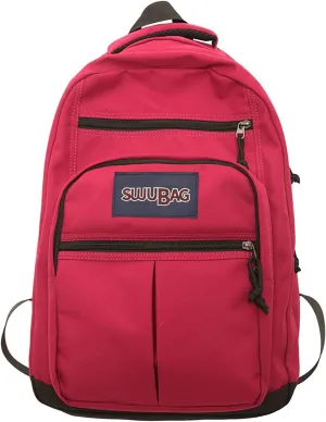 Waterproof 14 Inch Laptop Backpack Lightweight College Outdoor Hiking Travel Daypack with Anti-Theft Pocket (Red)