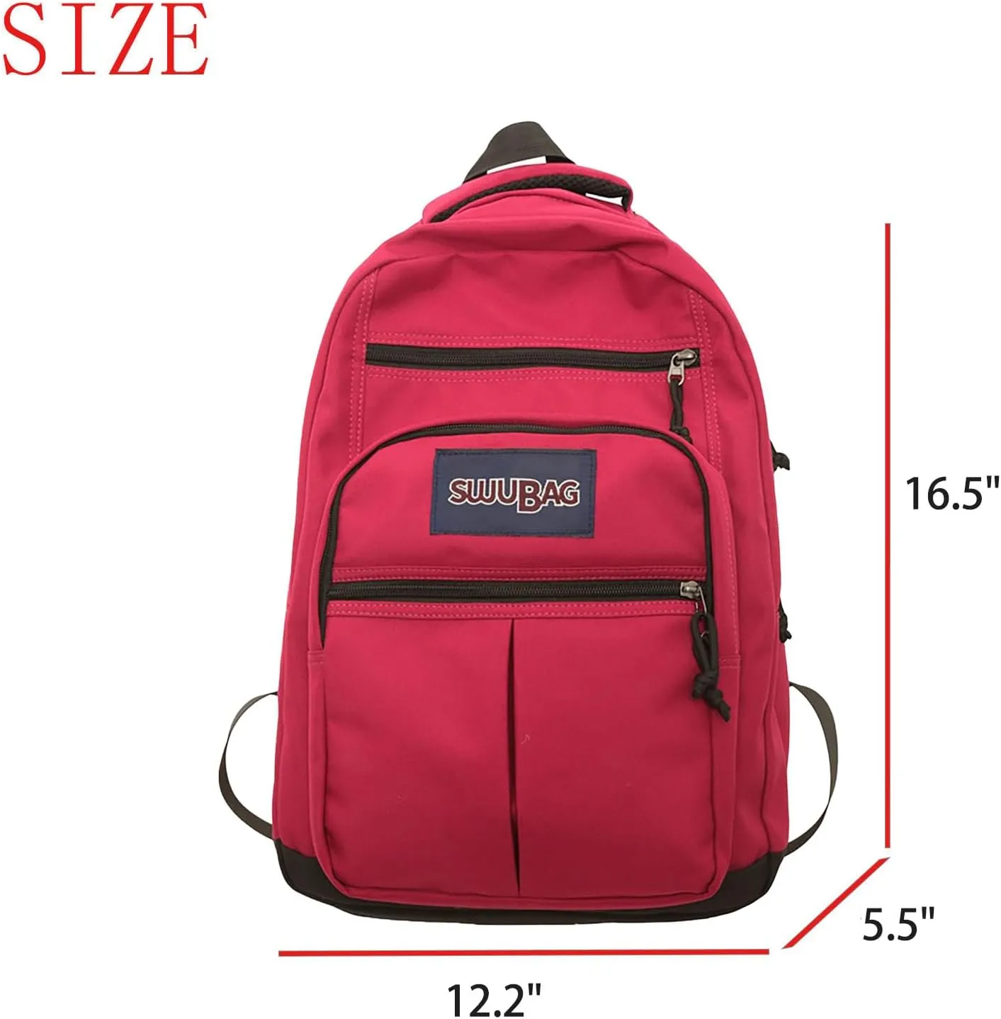 Waterproof 14 Inch Laptop Backpack Lightweight College Outdoor Hiking Travel Daypack with Anti-Theft Pocket (Red)
