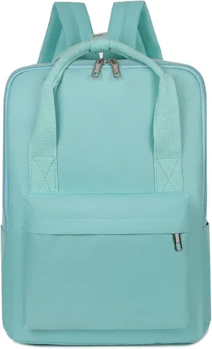 Waterproof 14 Inch Laptop Backpack Oxford College Business Travel Daypack for Men Women (Green)