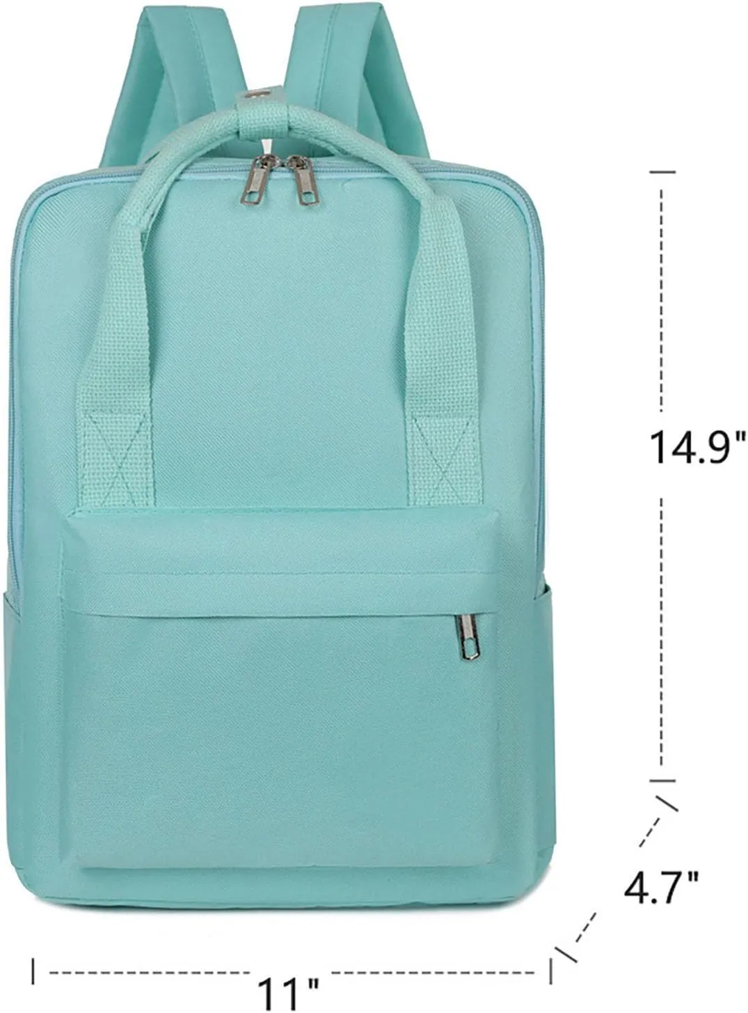 Waterproof 14 Inch Laptop Backpack Oxford College Business Travel Daypack for Men Women (Green)