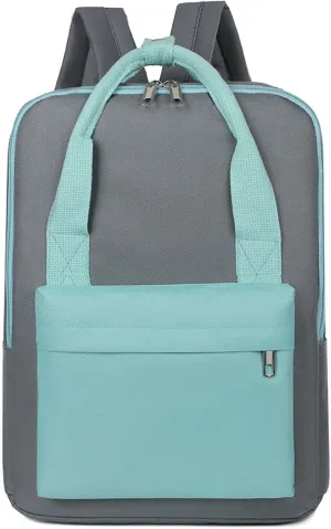 Waterproof 14 Inch Laptop Backpack Oxford College Business Travel Daypack for Men Women (Grey Green)