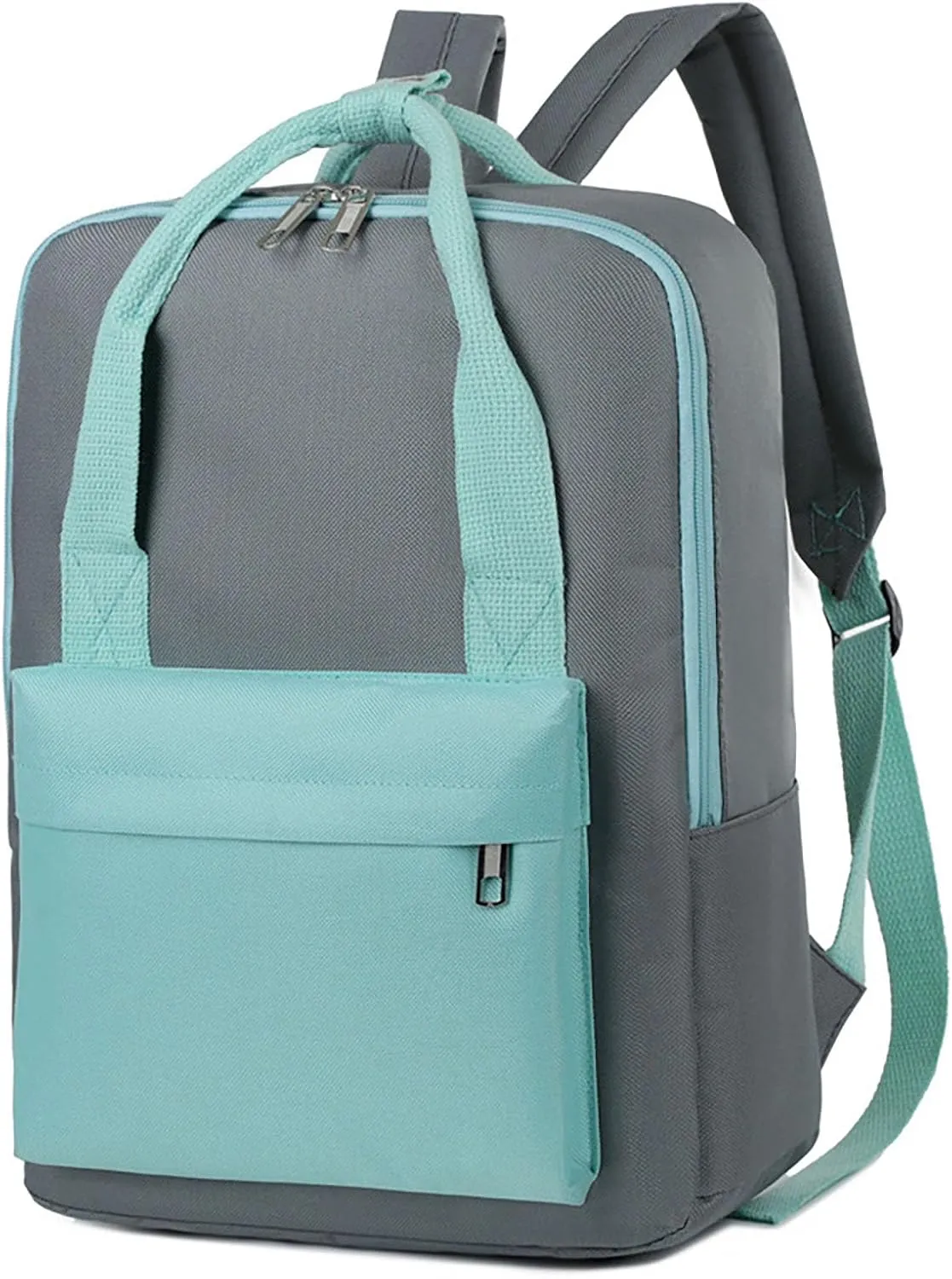 Waterproof 14 Inch Laptop Backpack Oxford College Business Travel Daypack for Men Women (Grey Green)