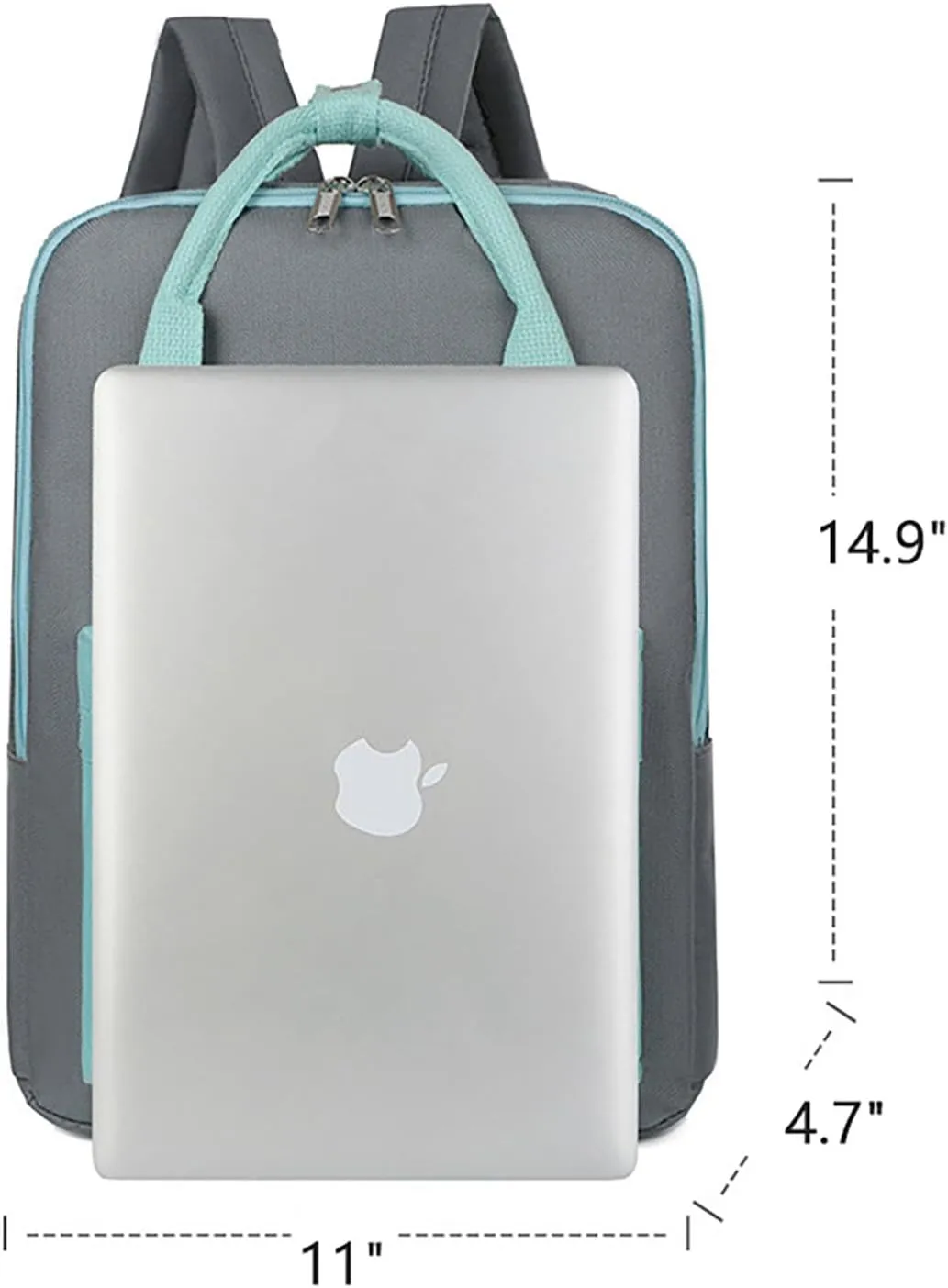 Waterproof 14 Inch Laptop Backpack Oxford College Business Travel Daypack for Men Women (Grey Green)