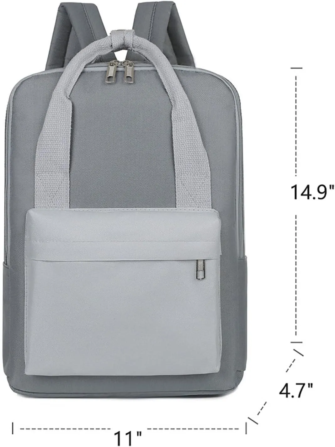 Waterproof 14 Inch Laptop Backpack Oxford College Business Travel Daypack for Men Women (Grey)
