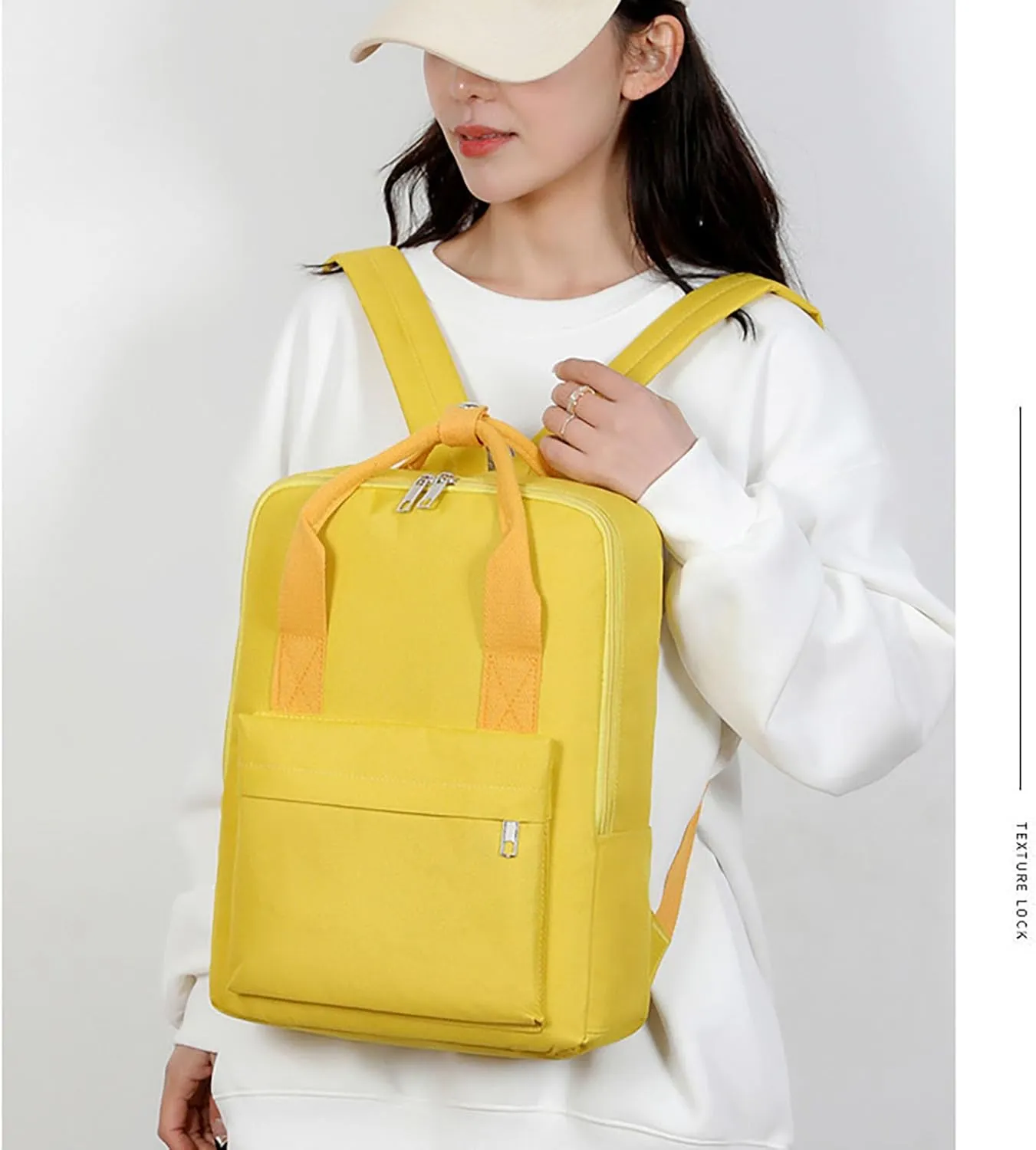 Waterproof 14 Inch Laptop Backpack Oxford College Business Travel Daypack for Men Women (Yellow)