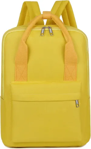 Waterproof 14 Inch Laptop Backpack Oxford College Business Travel Daypack for Men Women (Yellow)
