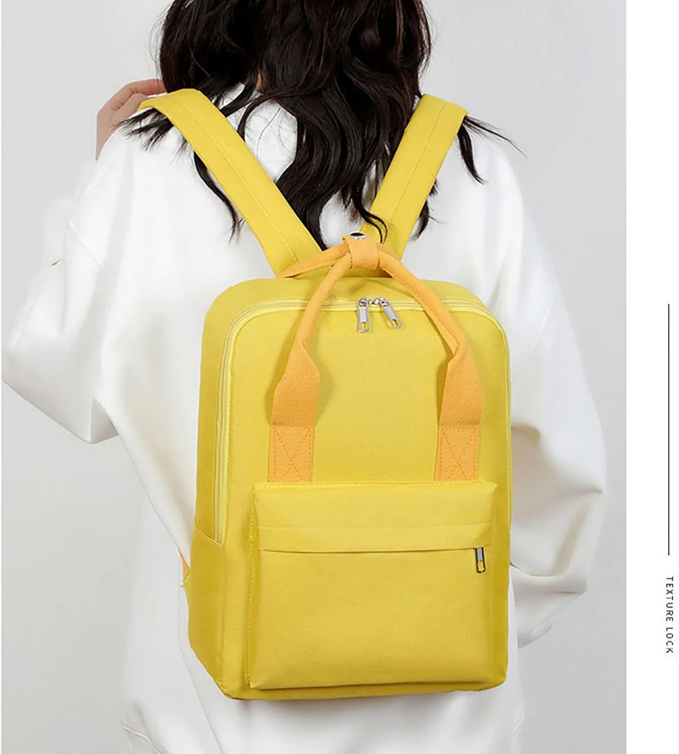 Waterproof 14 Inch Laptop Backpack Oxford College Business Travel Daypack for Men Women (Yellow)