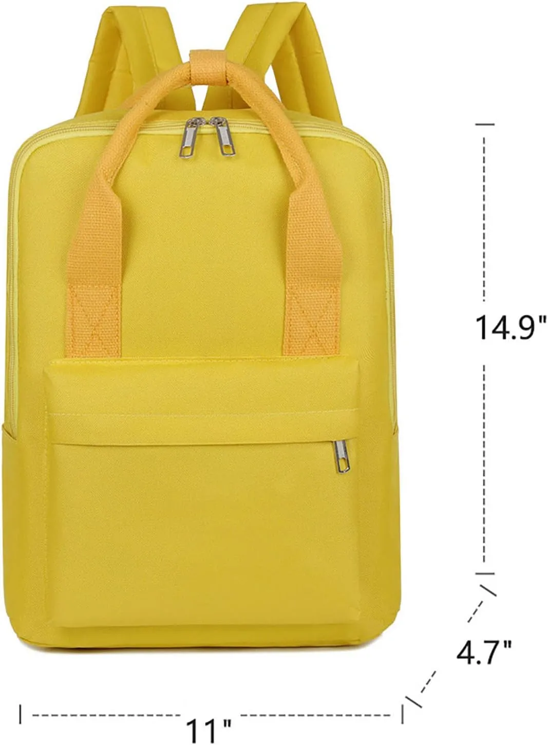 Waterproof 14 Inch Laptop Backpack Oxford College Business Travel Daypack for Men Women (Yellow)