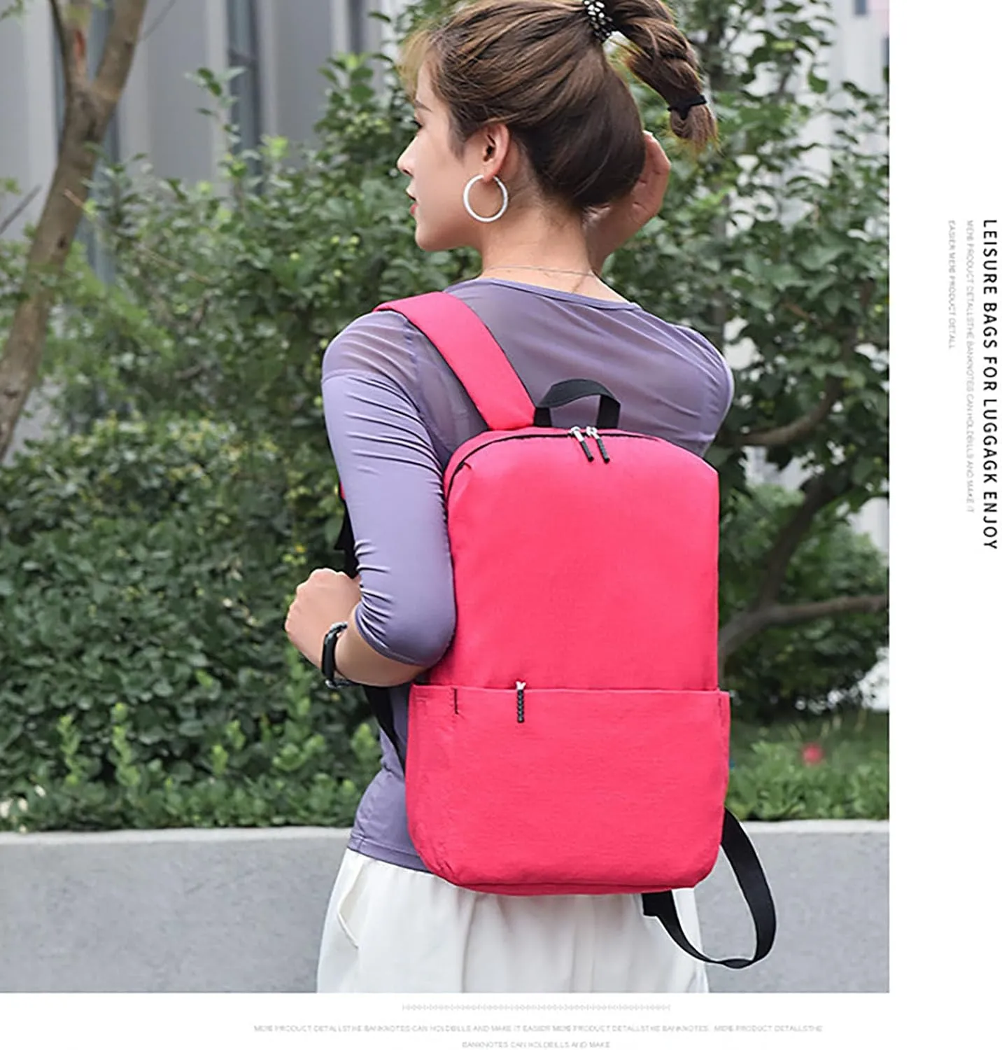 Waterproof Lightweight 14 Inch Laptop Backpack for Travel Outdoor Sport College Men Women (Pink)