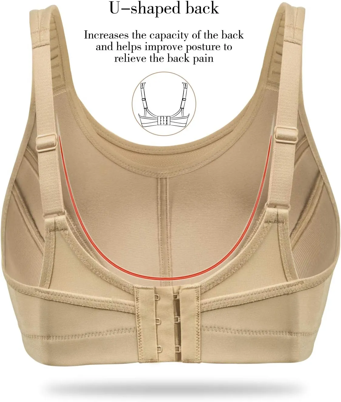 Wingslove Womens Sports Bras High Impact Adjustable Wireless Plus Size Sports Bra Full Figure Large Bust Workout Running Bra