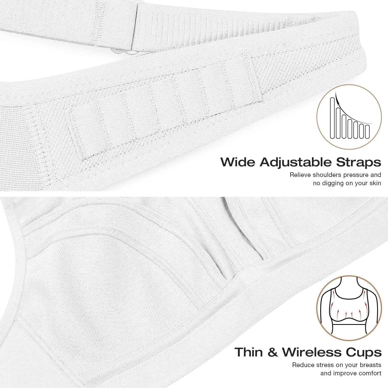 Wingslove Womens Sports Bras High Impact Adjustable Wireless Plus Size Sports Bra Full Figure Large Bust Workout Running Bra