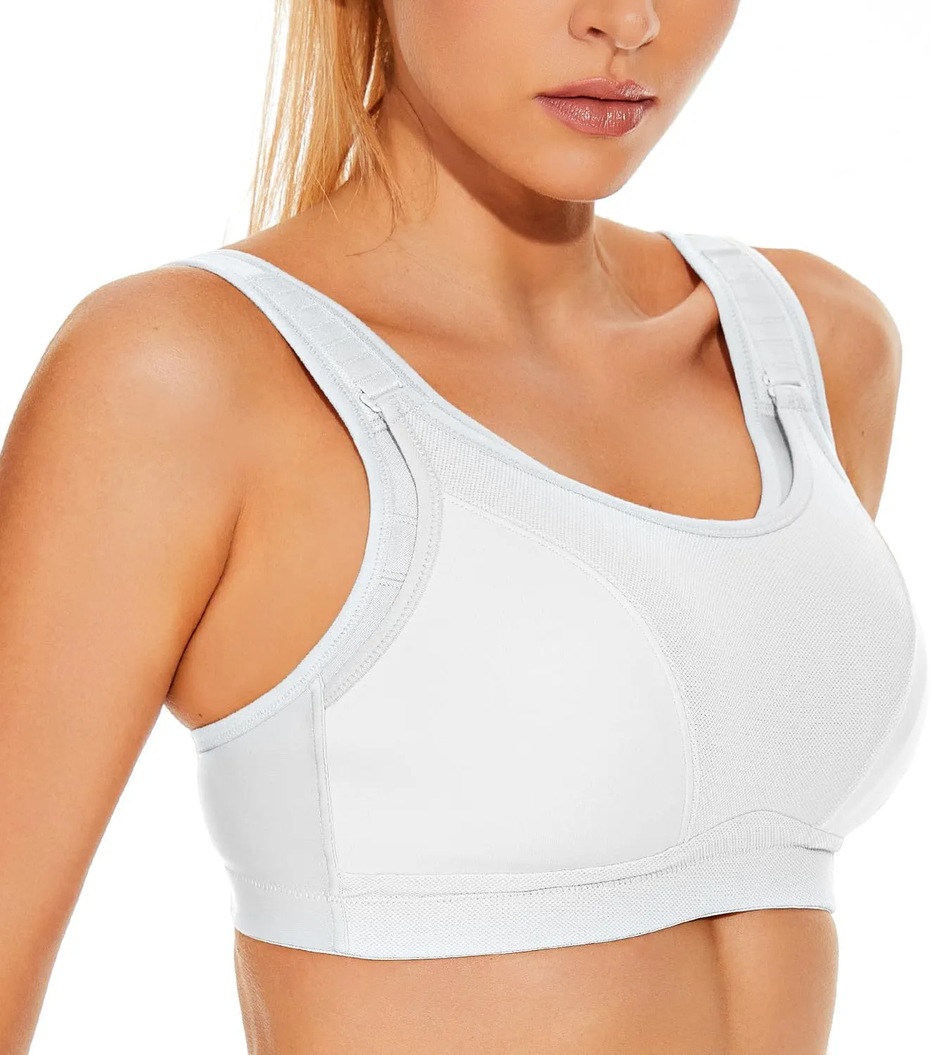 Wingslove Womens Sports Bras High Impact Adjustable Wireless Plus Size Sports Bra Full Figure Large Bust Workout Running Bra