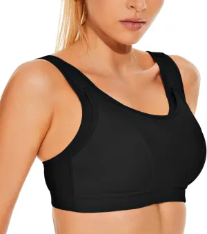 Wingslove Womens Sports Bras High Impact Adjustable Wireless Plus Size Sports Bra Full Figure Large Bust Workout Running Bra